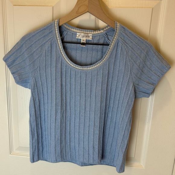 ST JOHN SPORT SOFT BLUE SANTANA KNIT SIZE P - Picture 1 of 8